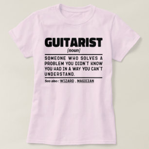 Guitarist Noun Definition Guitar Älskare Musician T Shirt
