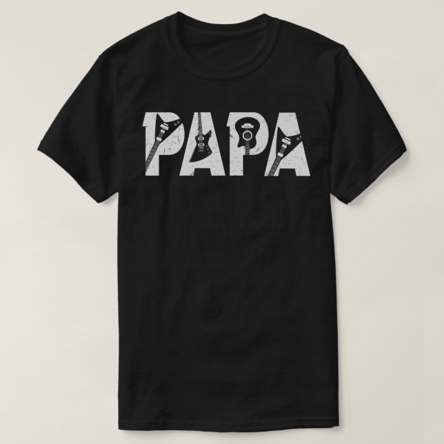 Guitarist pappa Funny Pappa Music Guitar Far Da T Shirt (Design framsida)