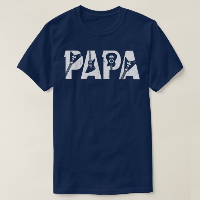 Guitarist pappa Funny Pappa Music Guitar Far Da T Shirt (Design framsida)