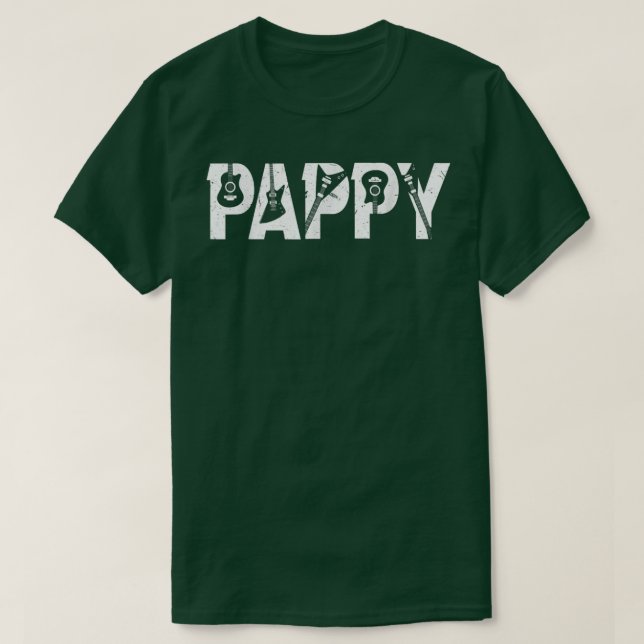 Guitarist pappa Funny Pappy Music Guitar Far D T Shirt (Design framsida)