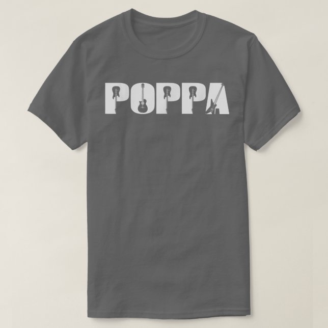 Guitarist Poppa Funny Music Guitar Älskare Far D T Shirt (Design framsida)
