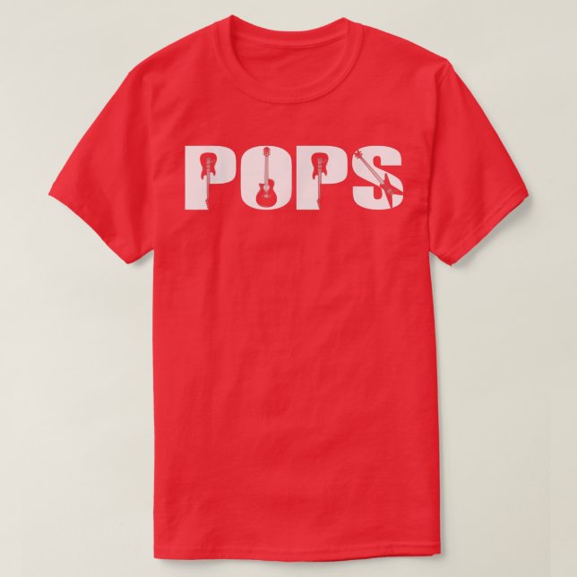 Guitarist Pops Funny Music Guitar Älskare Far Da T Shirt (Design framsida)