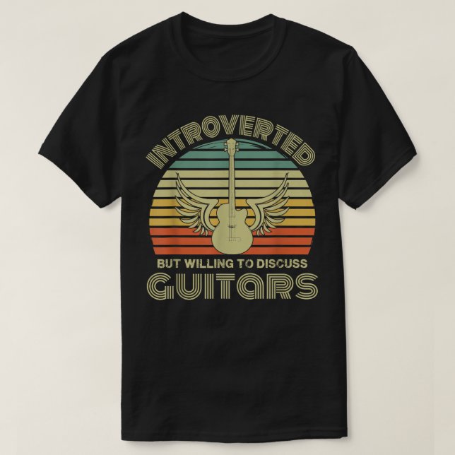 Guitarist Retro introducerade men ville diskutera T Shirt (Design framsida)