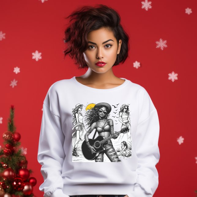 Guitarist Rockstjärna Girl w T Shirt (Guitarist Girl)