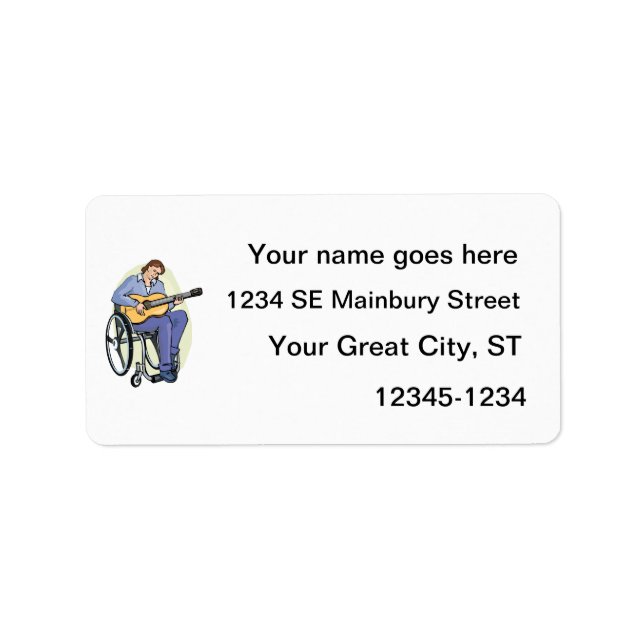 Guitarist rullstolsgrafik.png adressetikett (Framsidan)