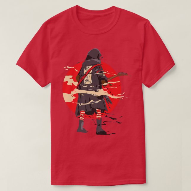 Guitarist Samurai Musician Guitar  T Shirt (Design framsida)
