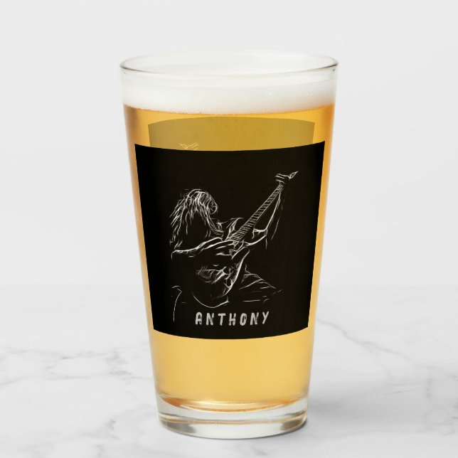 Guitarist Silhouette Glaskopp (Framsida fylld)