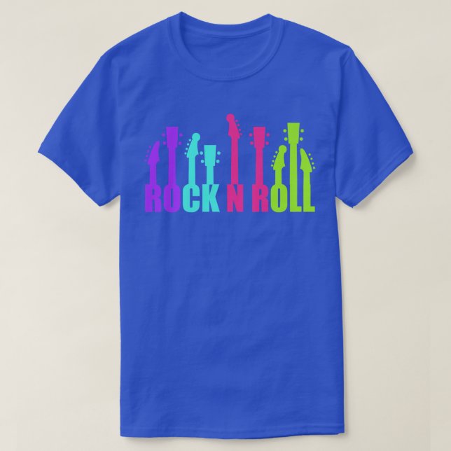 Guitarist som säger Rock and roll Guitar Musik Aco T Shirt (Design framsida)