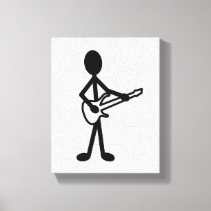 Guitarist Stick figur Canvastryck