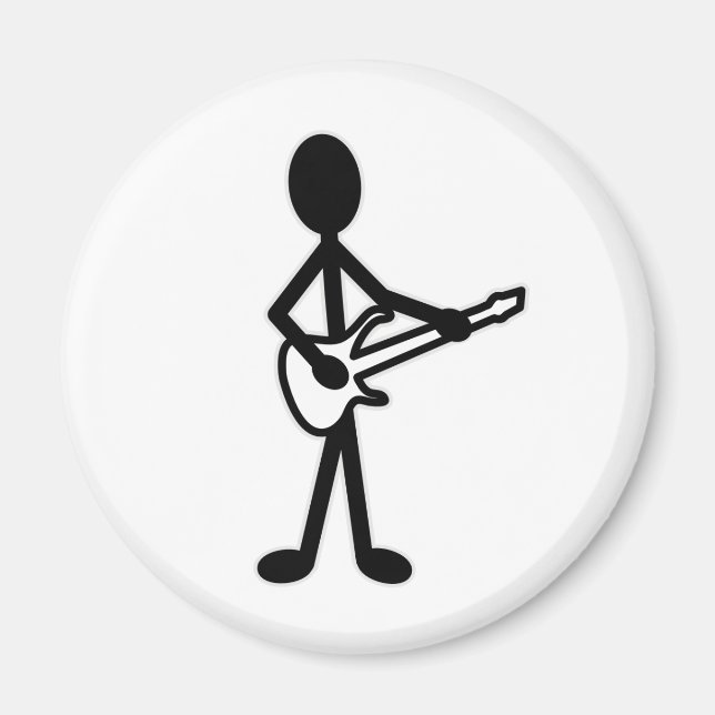 Guitarist Stick figur Magnet (Framsidan)