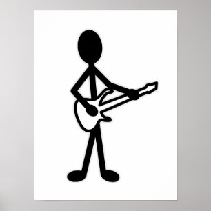 Guitarist Stick figur Poster