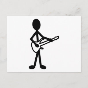 Guitarist Stick figur Vykort