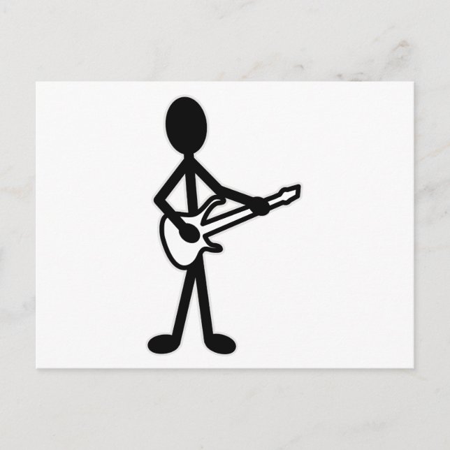 Guitarist Stick figur Vykort (Framsida)