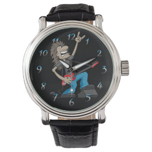 Guitarist-Tecknaden Metall Sten Armbandsur