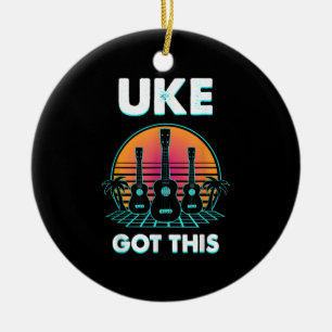 Guitarist Uke Har i dag Julgransprydnad Keramik