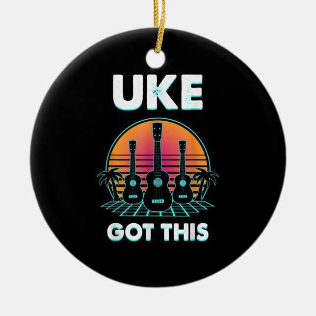 Guitarist Uke Har i dag Julgransprydnad Keramik (Framsidan)