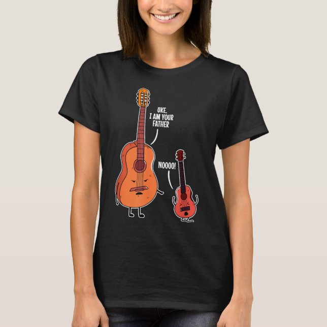 Guitarist - Uke, jag är din Far för ukulele musi T Shirt (Framsida)