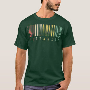 Guitarist Vintage Barcode Musician Retro Färg Gu T Shirt