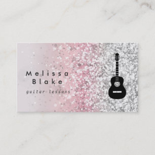 guitarlektioner faux glitter mousserande effekt visitkort