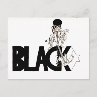 guitarman svarta stjärna vykort