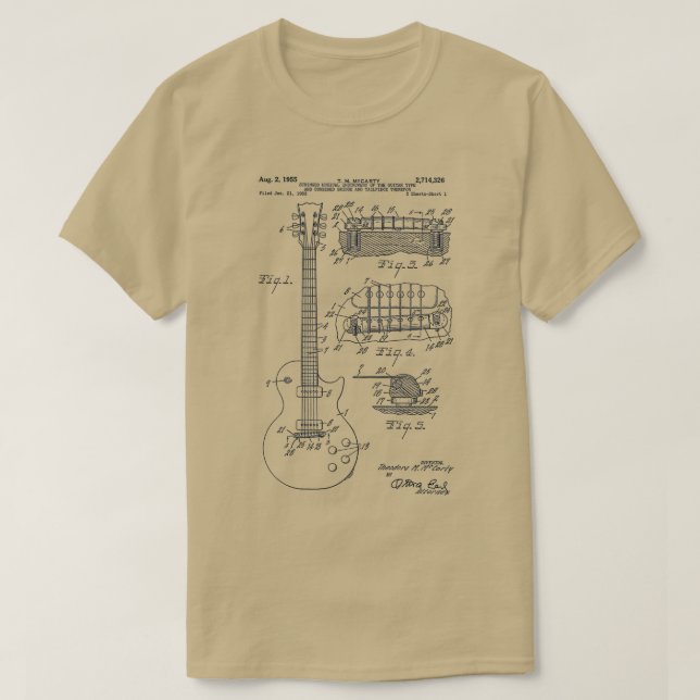 Guitarpatent från 1955 t shirt (Design framsida)