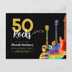 Guitars 50:e födelsedagsfesten 50 Sten Inbjudan Vykort