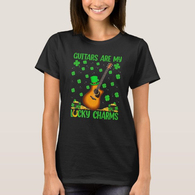 Guitars är mina Lucky Charms Guitar St Patrick S D T Shirt (Framsida)