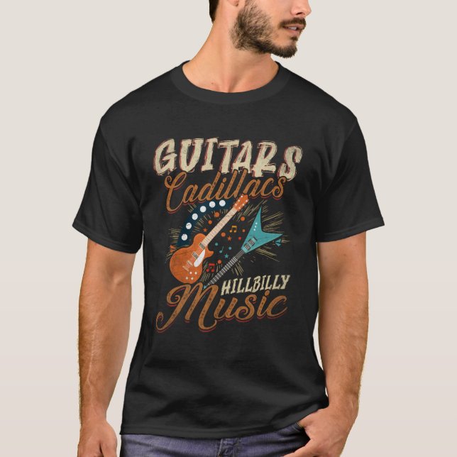 Guitars Cadillacs Hillbilly Music - Land Sång T Shirt (Framsida)