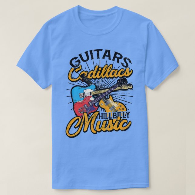 Guitars Cadillacs Hillbilly Music Lyrics och sång T Shirt (Design framsida)