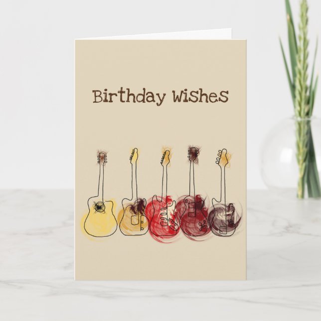 Guitars födelsedagskort kort (Framsida)