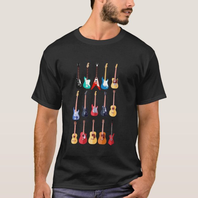 Guitars Guitar Player Trendy Guitarist Guitar Musi T Shirt (Framsida)