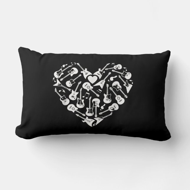 Guitars Heart Guitarist Valentines day Lumbarkudde (Framsida)