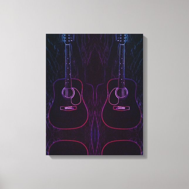 Guitars i abstrakt ljus canvastryck (Framsida)