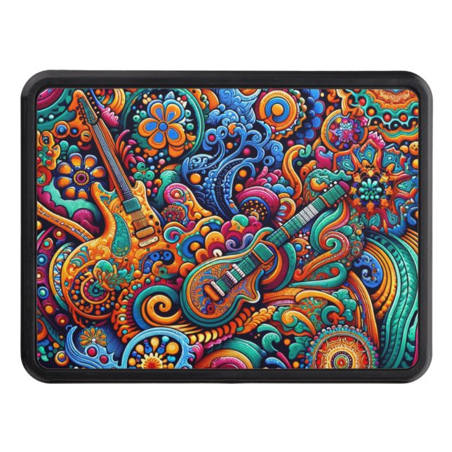 Guitars i mandala batik stil dragkroksskydd (Framsidan)