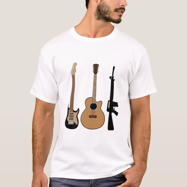 Guitars och Rifle T Shirt (Framsida)
