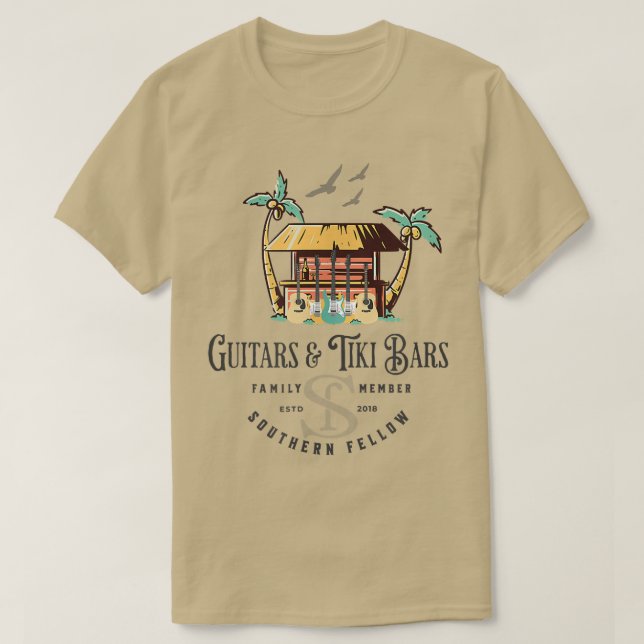Guitars och Tiki Pub 1546 T Shirt (Design framsida)