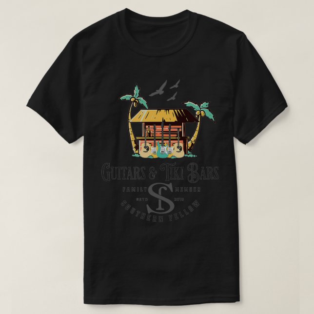 Guitars och Tiki Pub T Shirt (Design framsida)