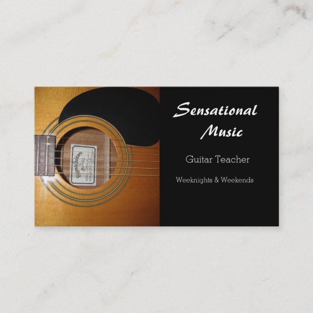 Guitars Sensational Music Visitkort (Framsida)