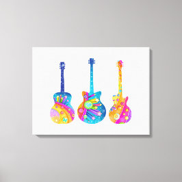 GUITARS STretched CANVAS ART PRINS