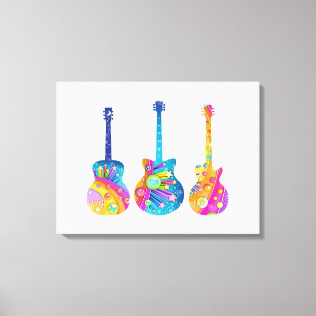 GUITARS STretched CANVAS ART PRINS (Framsida)