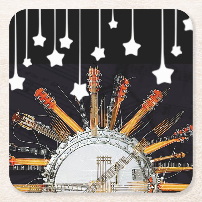 GUITARSTRINGARNA I SOL UNDERLÄGG PAPPER KVADRAT (Framsidan)