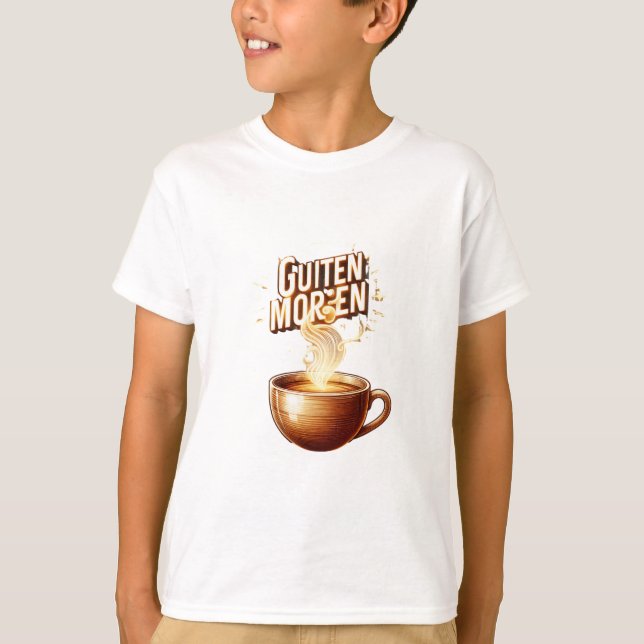 Guiten Morgen Kaffee T Shirt (Framsida)