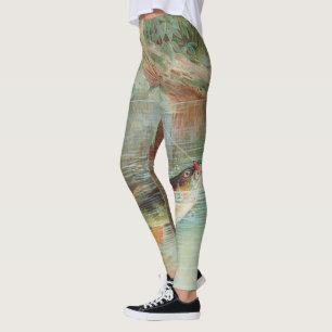 Gul abborre av S.A. Kilbourne, Vintage fisk Leggings