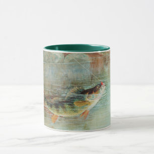 Gul abborre av S.A. Kilbourne, Vintage fisk Mugg