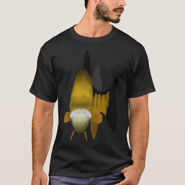 Gul Abborre - Fiskhuvud T Shirt (Framsida)