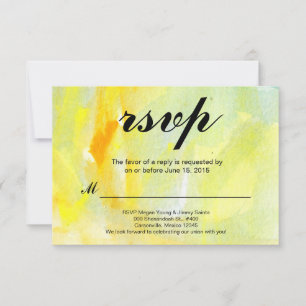 gul abstrakt akvarell rsvp OSA kort