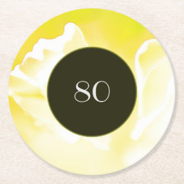 Gul Abstrakt Blommig Pappersunderlägg Underlägg Papper Rund