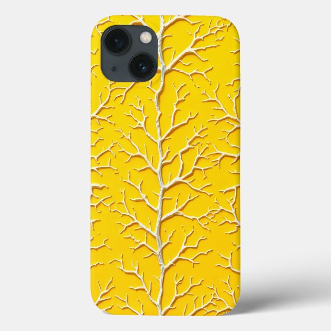 Gul Ådring Textur iPhone Fodral Djärv Stil (Baksida)