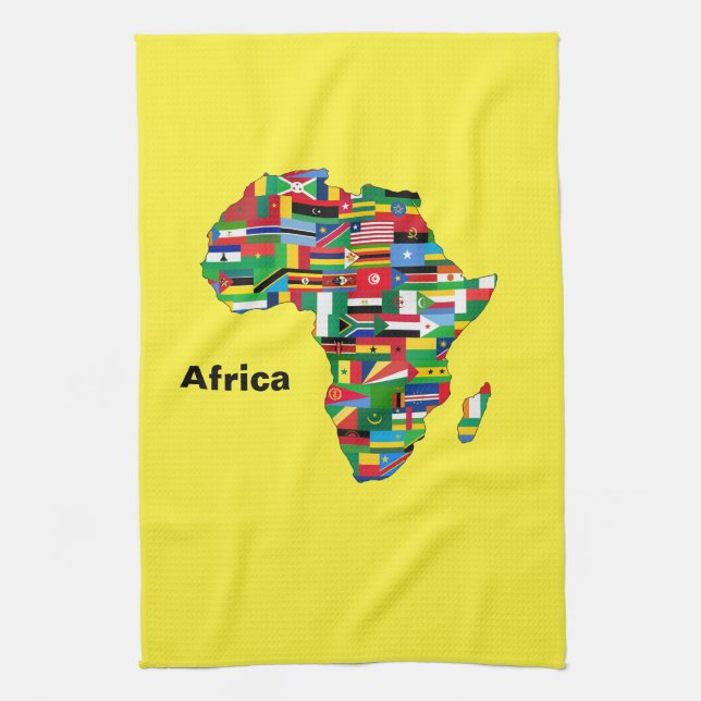 Gul Afrika Karta Kökshandduk (Vertikal)