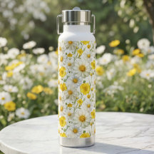 Gul akrylmålning Vildblommotiv 